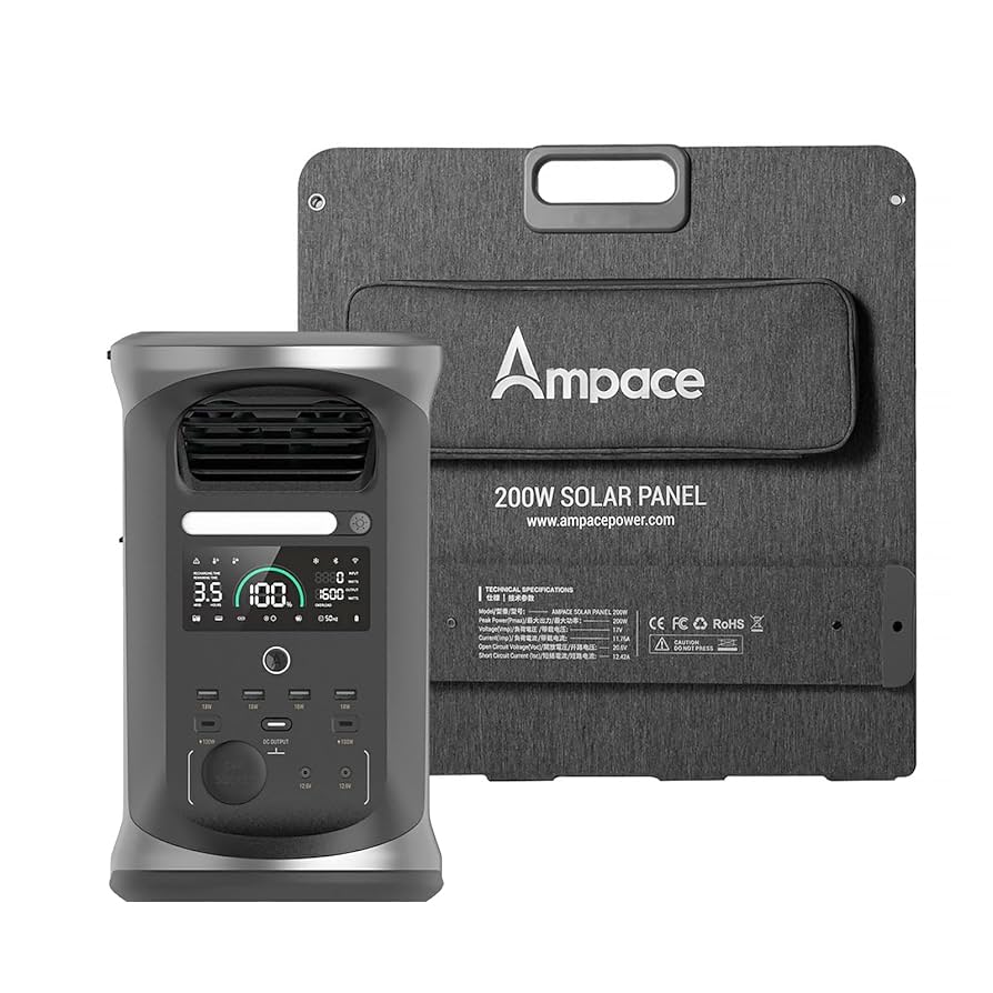 Amazon.co.jp: Ampace Andes 1500 ポータブル電源 200Wソーラー